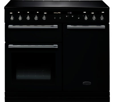 RANGEMASTER  Hi-LITE 100 Electric Induction Range Cooker - Black & Chrome